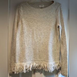 Loft Fringed Boatneck Sweater